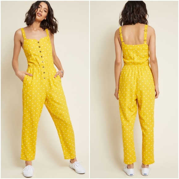 Modcloth Pants - Modcloth Every Waking Momentum Polka Dot Jumpsuit